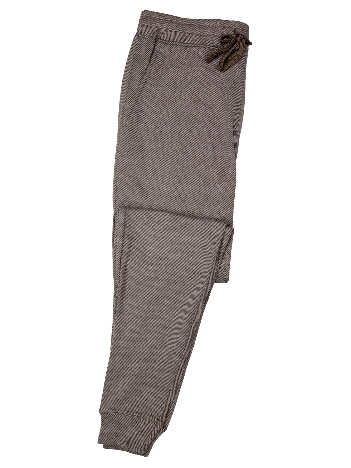 Vincent Twill Knit Brushed Jogger - Walnut Wood