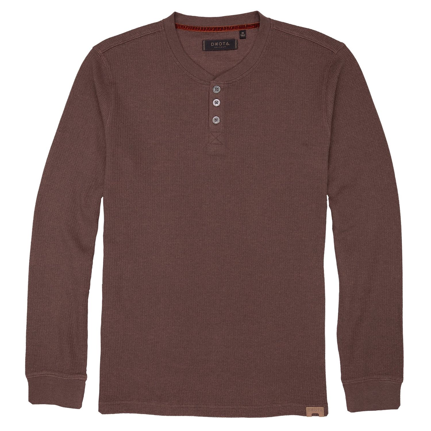 Jesse Knit Thermal Long Sleeve Henley - Cabin Wood