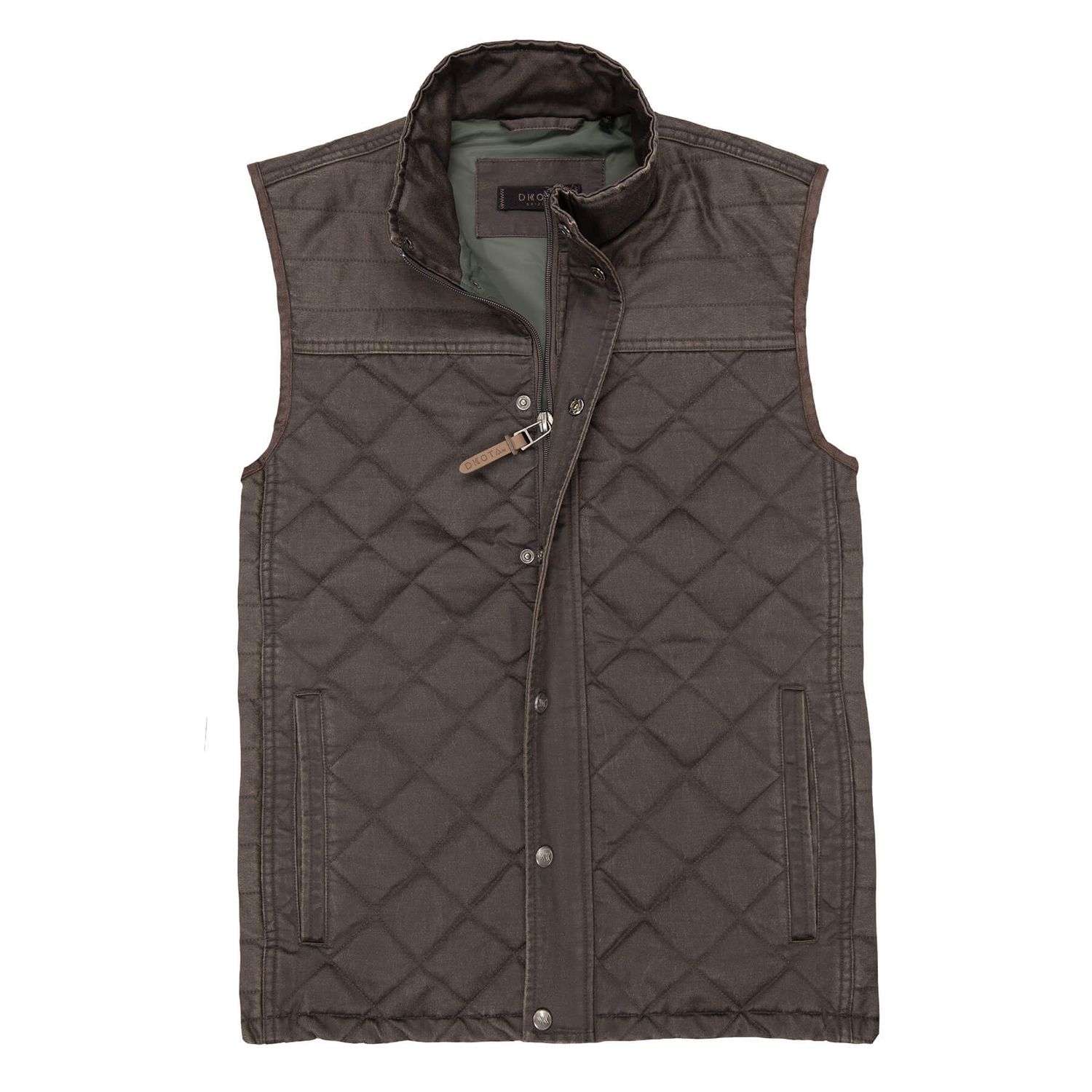 Marco Ultra Suede Quilted Vest - Bark