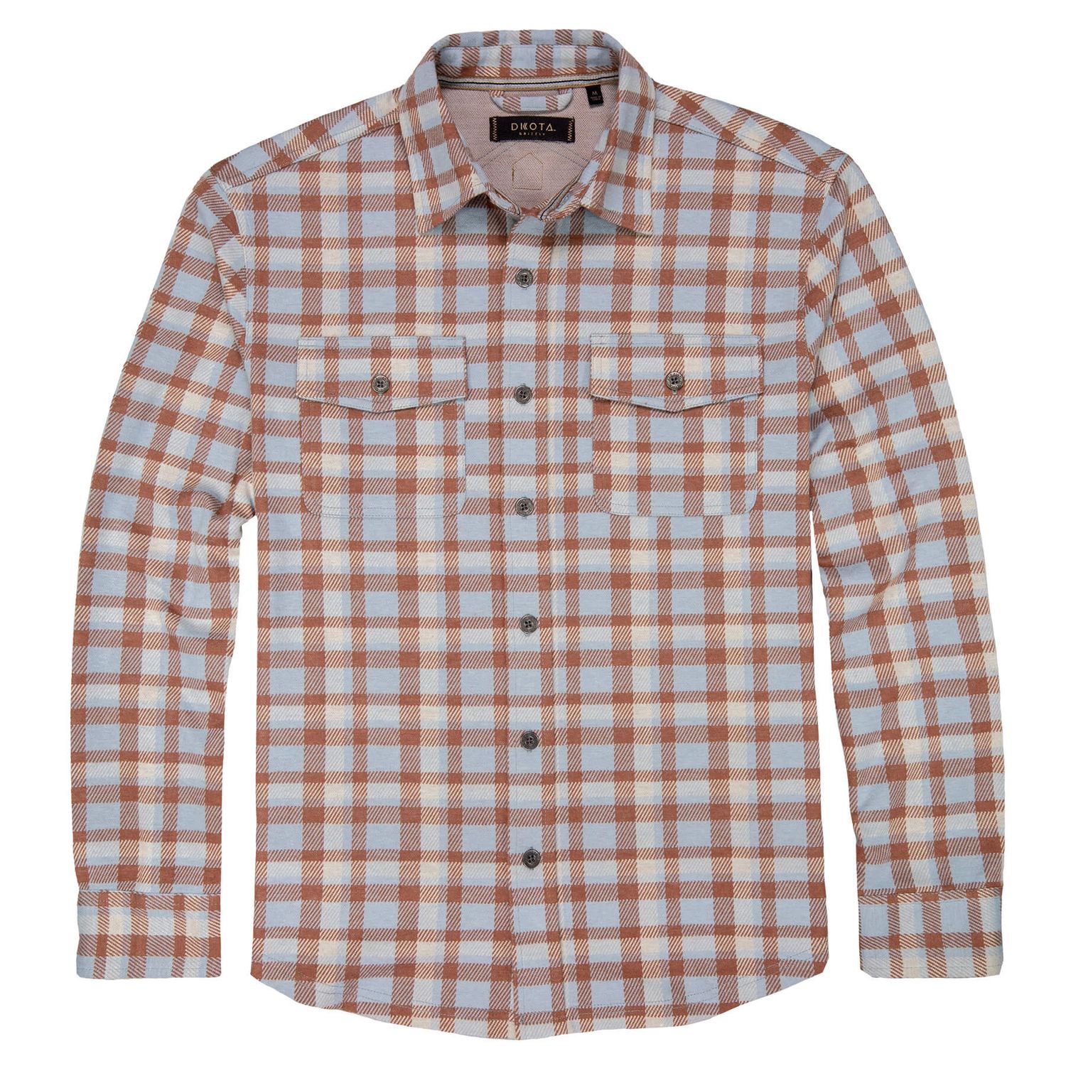 Knox Soft Brushed Plaid Knit Shirt - Summit Sky