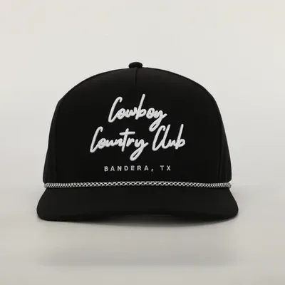 Cursive Roped Hat - Black