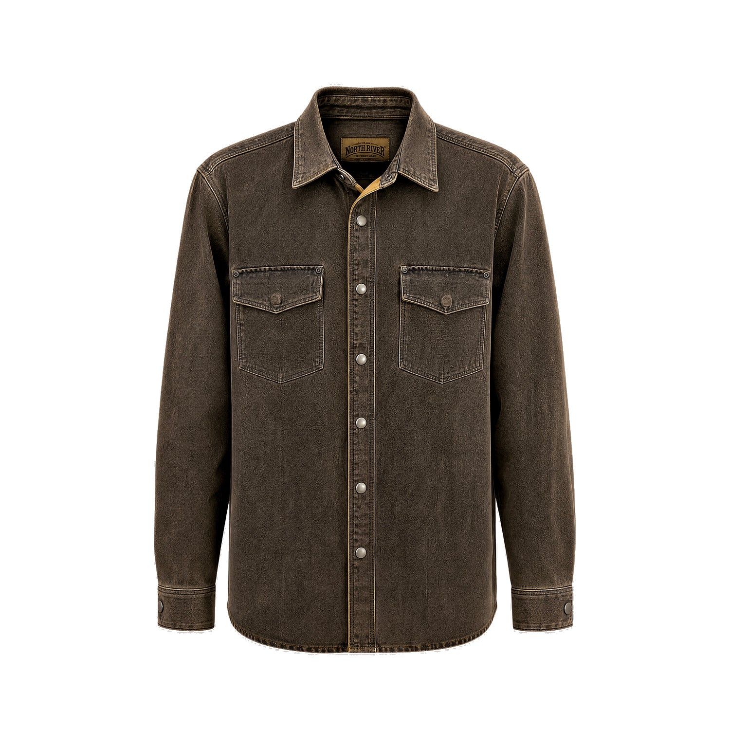 Orient Cotton Suede Shirt Jacket - Leather