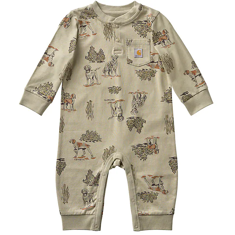 Dog Print Coverall - Medium Beige
