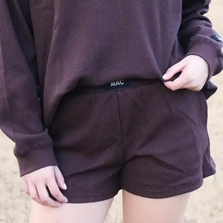 Lulu Mac Waffle Shorts - Brown