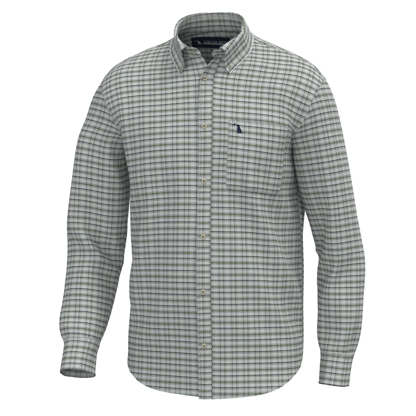 Youth McNally Dress Shirt - Silver / Smokey Teal / Olive