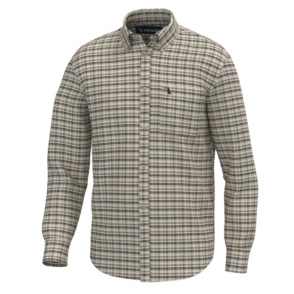 Youth Scott Dress Shirt - Sand/Rust/Navy