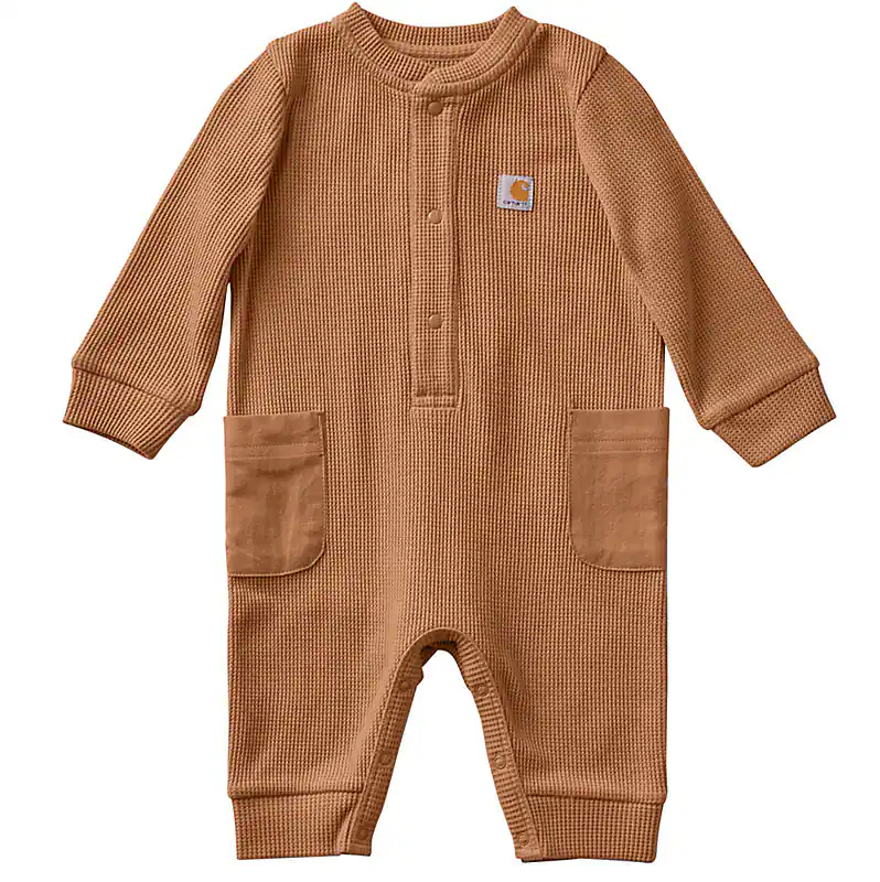 Infant Long Sleeve Thermal Henley Coverall - Carhartt Brown