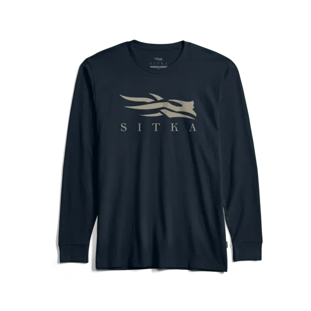 Icon Long Sleeve Crewneck Tee - Midnight Blue