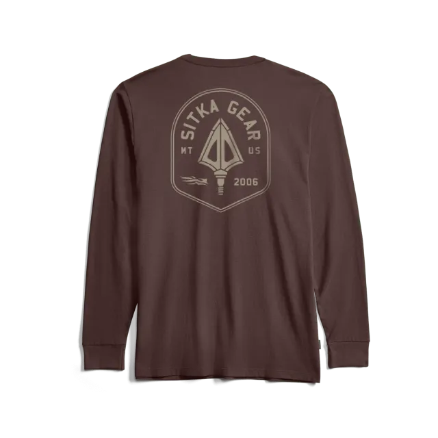 Broadhead Crest Long Sleeve Tee - Cherry Wood
