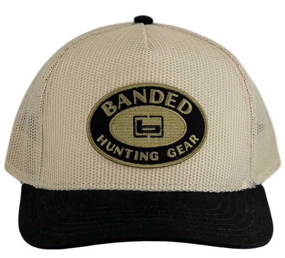Banded Oval Patch Hat - Chai/Black