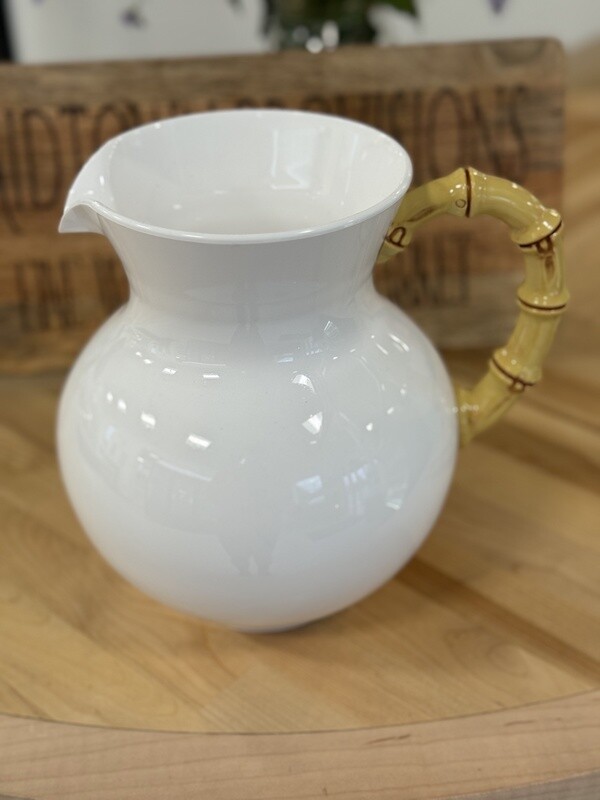 Twos Company, Tan Bamboo Handled Pitcher