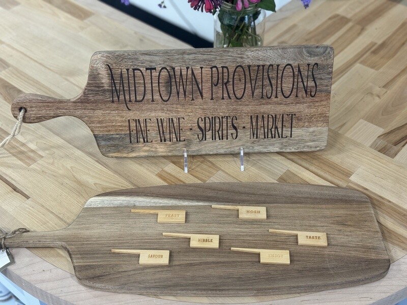 Serving Board with Cheese Markers