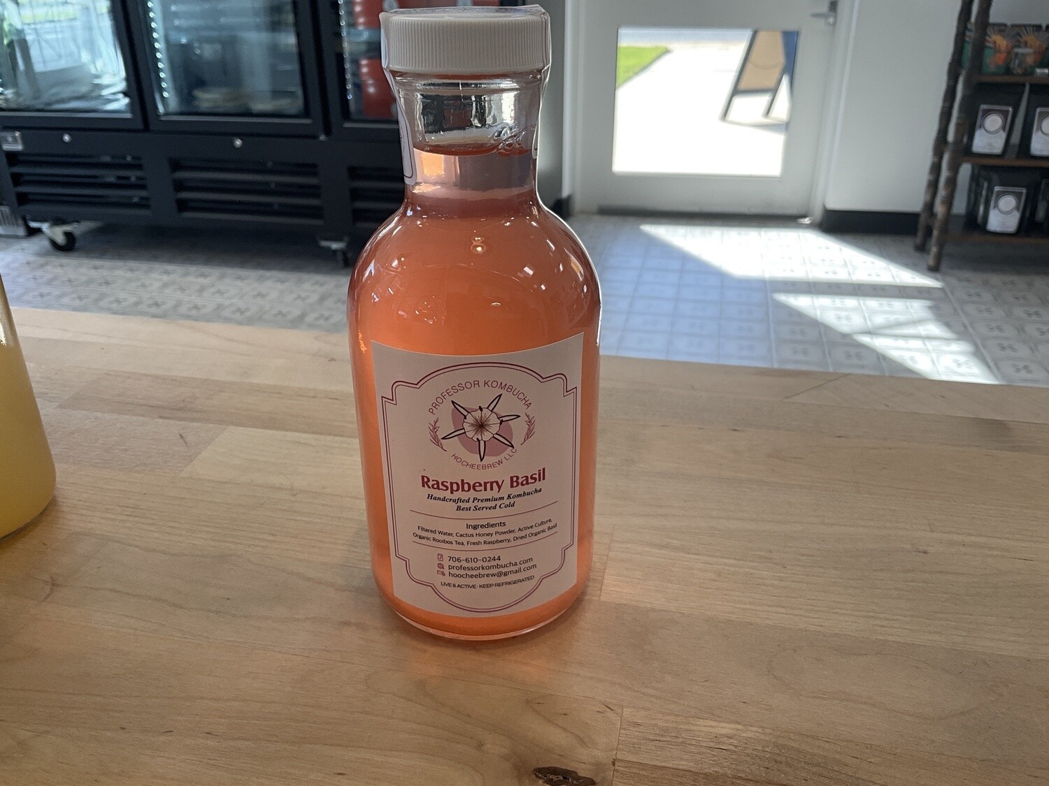 Raspberry Basil Kombucha