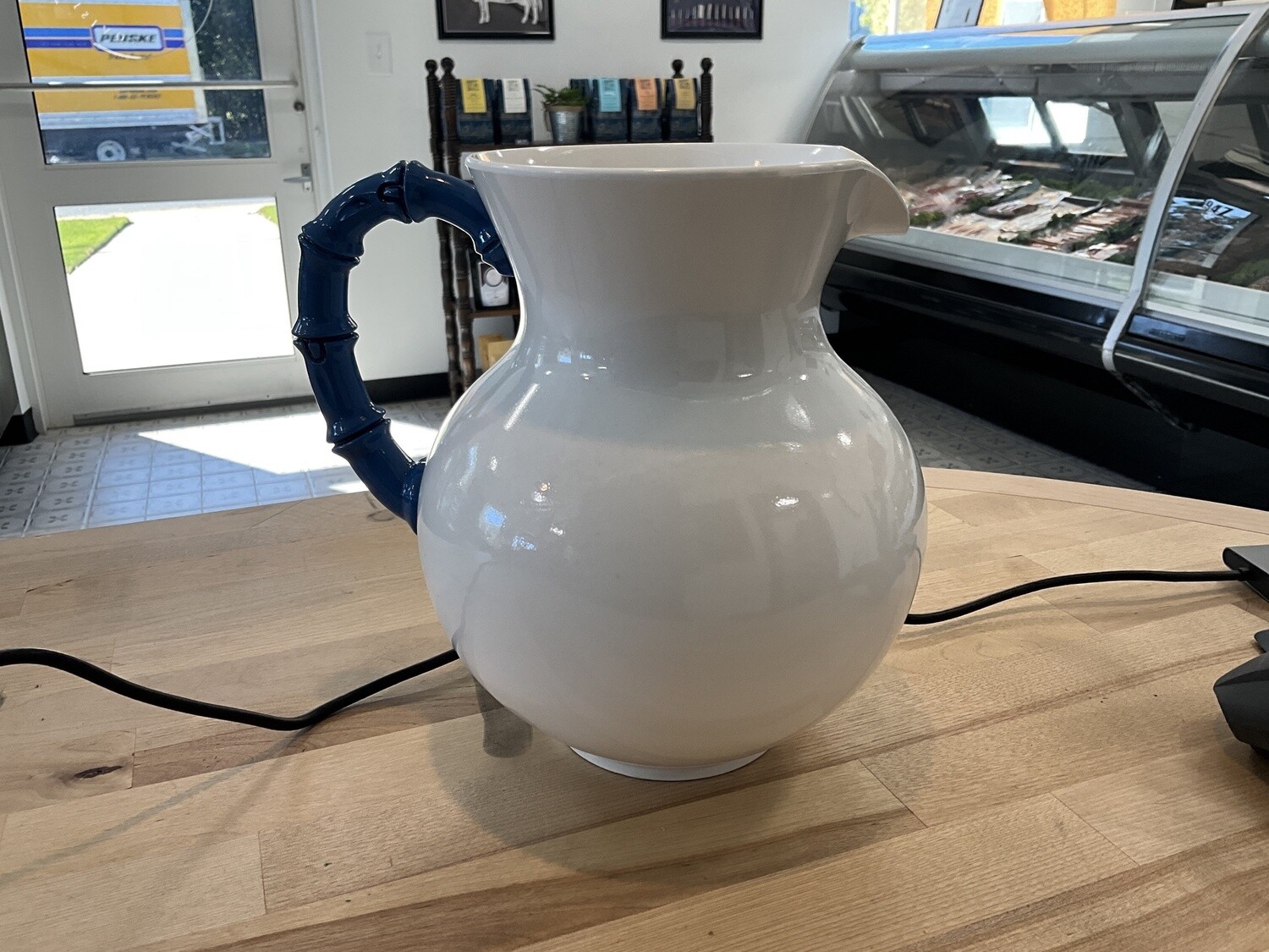 Twos Company, Bamboo Blue Handled Pitcher