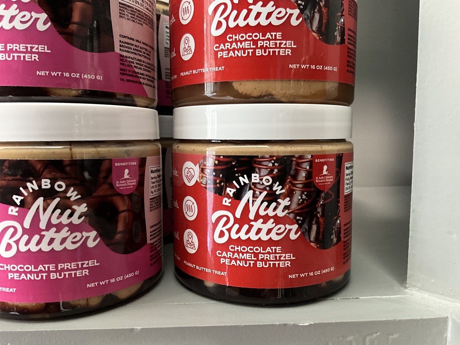 Rainbow Nut Butter Chocolate Caramel Pretzel Peanut Butter