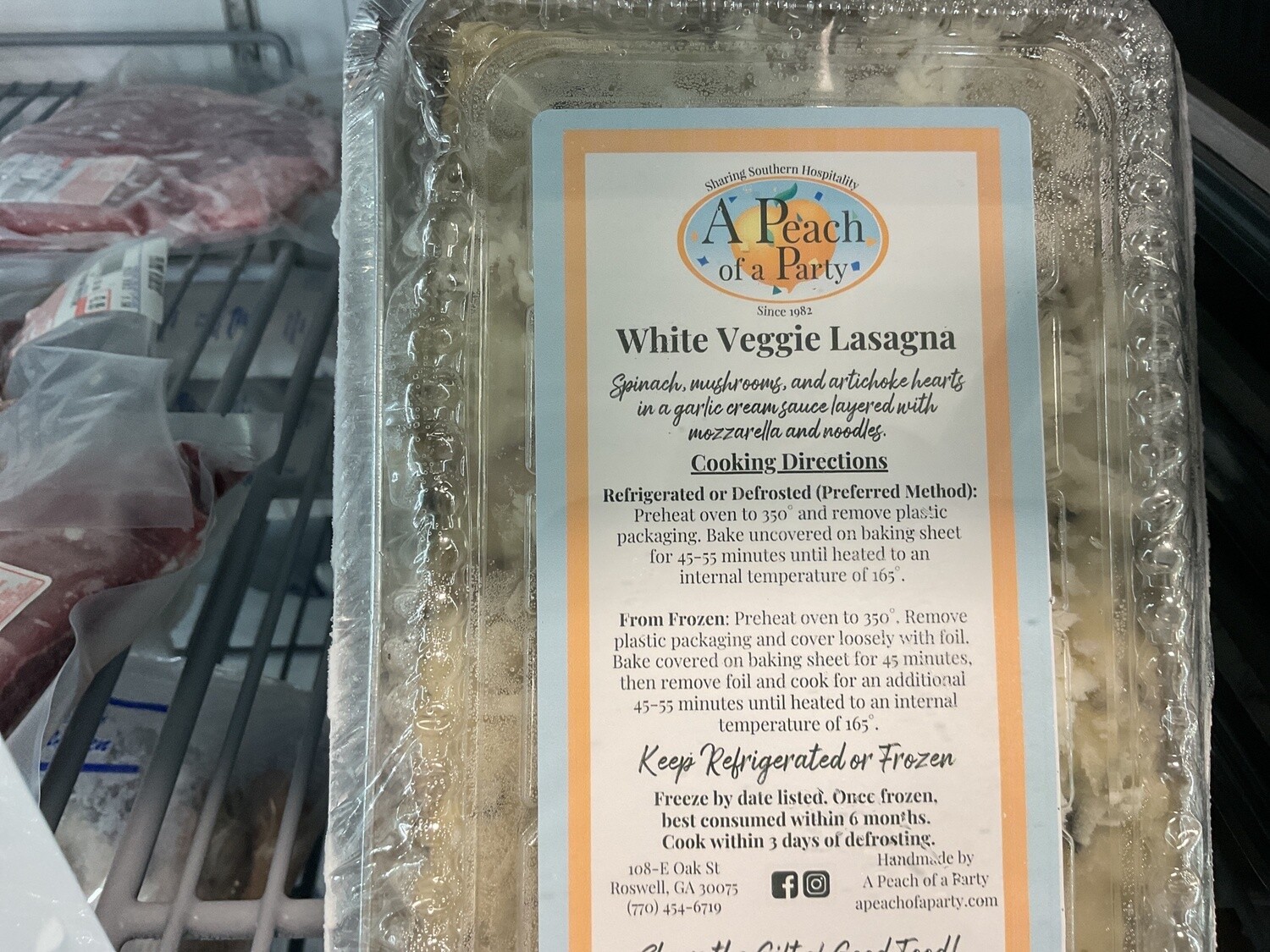 Peach of a Party White Veggie Lasagna