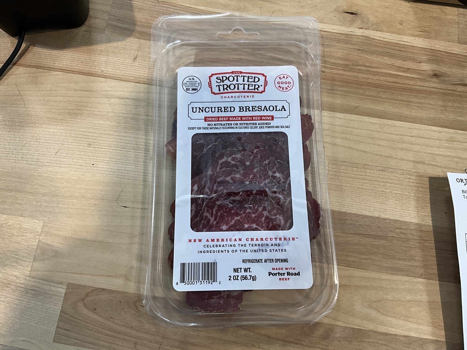 Spotted Trotter Uncured Bresaola Sliced