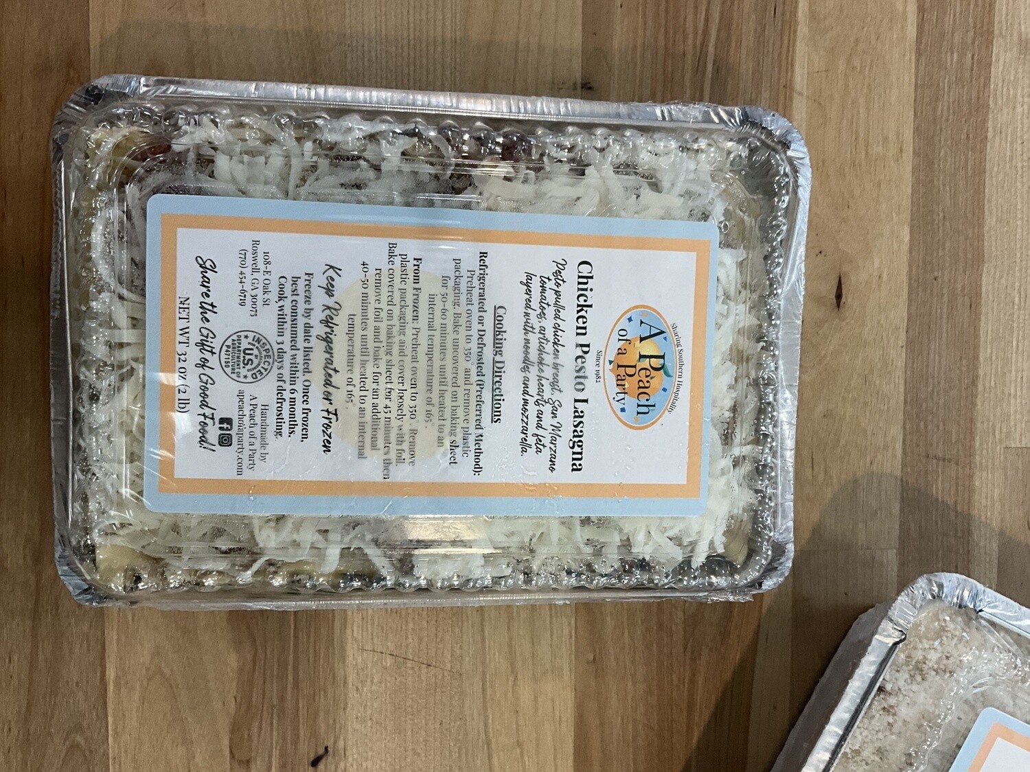 Peach of a Party Chicken pesto lasagna