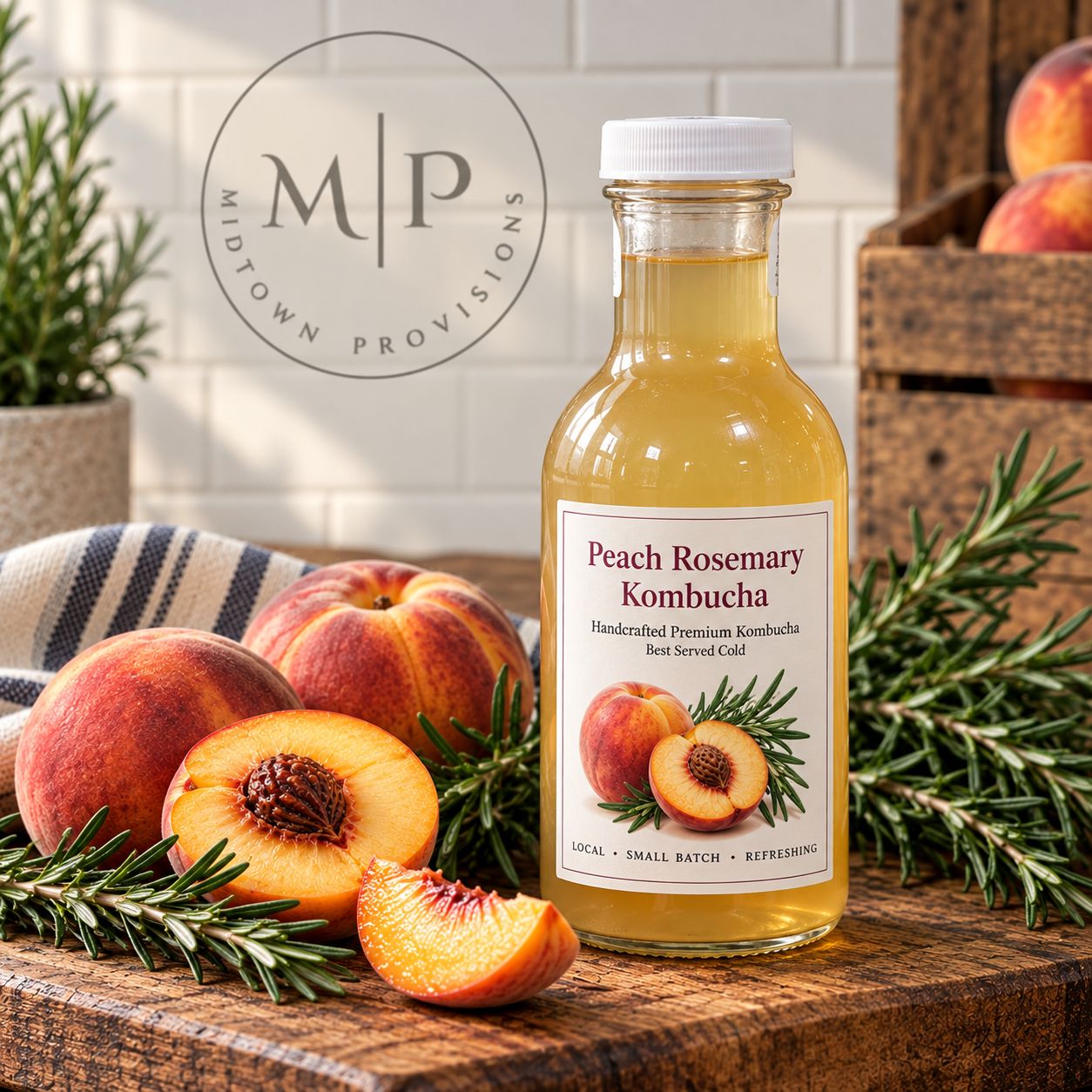 Peach Rosemary Kombucha