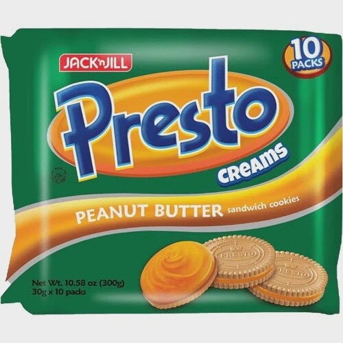 J&amp;J Presto Creams Peanut Butter 10 X 30G
