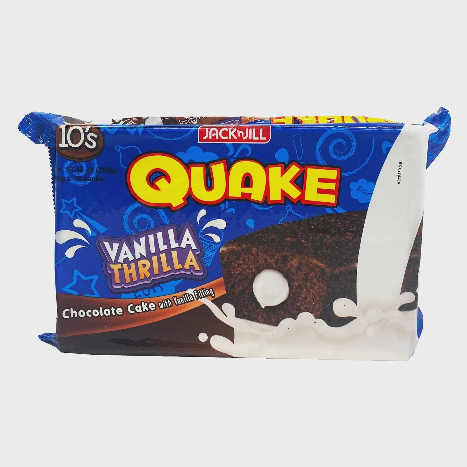 J&amp;J Quake Bars Vanilla (Blue) 10 X 38G