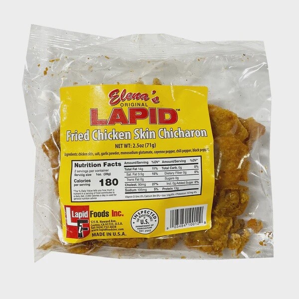 Elena&#39;s Original Lapid Fried Chicken Skin 2.5oz