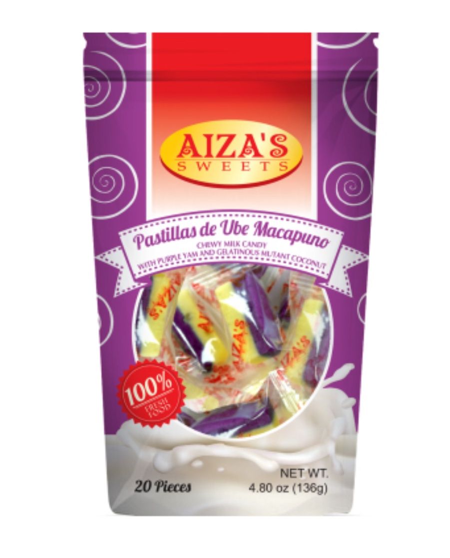Aiza&#39;s Pastillas Ube Macapuno Candy 134g