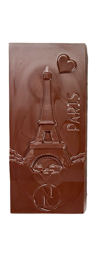 Tablette  fourrée au praliné pistache de Sicile noir 72%  (végan)