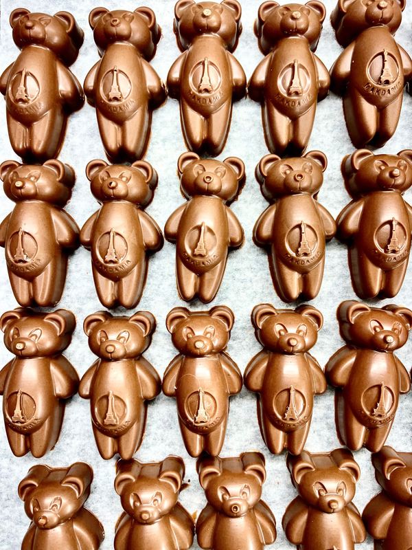 Maxi Oursons  guimauve vanille au chocolat au lait 48%