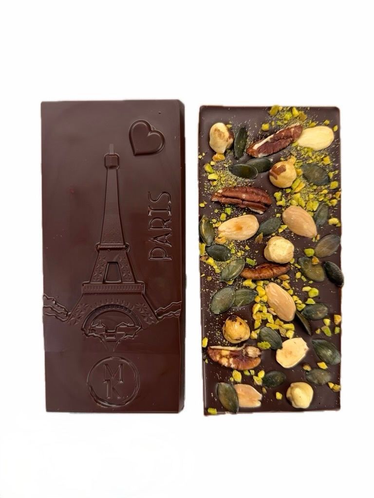 Tablette  mendiant noir 72%  (végan) ou noir 85% (végan)