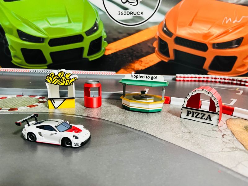 Zubehör Verkaufsstand Bier Cola Pommes Pizza kompatibel mit Carrera Hybrid 1:50