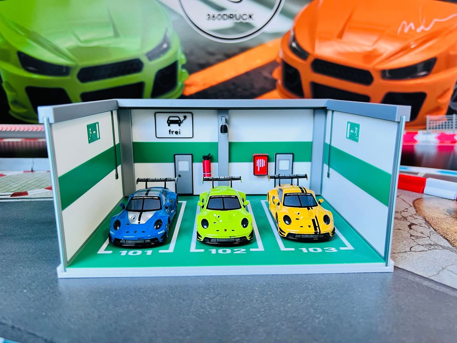 Zubehör Diorama Parkhaus Garage kompatibel mit Carrera Hybrid 1:50