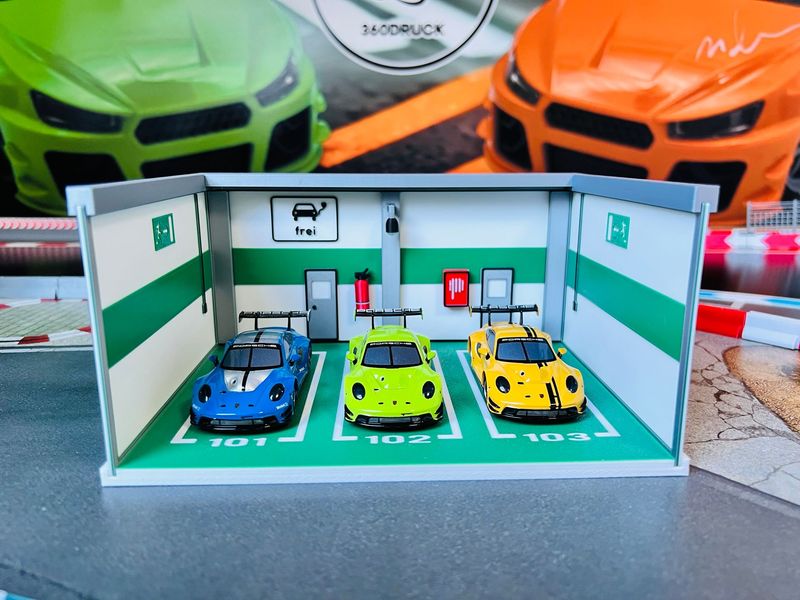 Zubehör Diorama Parkhaus Garage kompatibel mit Carrera Hybrid 1:50