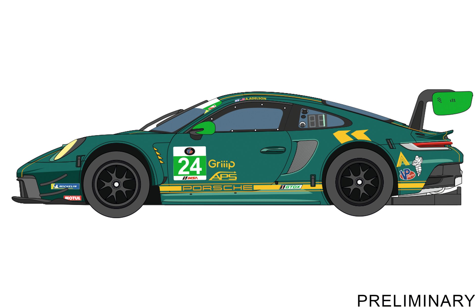 Porsche 911 GT3 R 'Wright Motorsports, No.24' 1:50