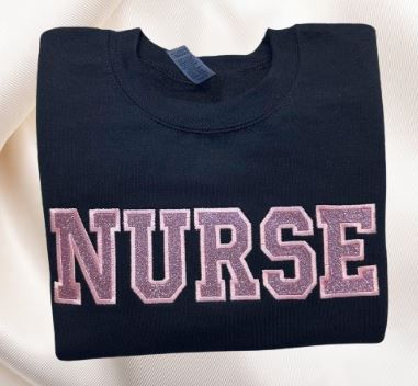 Nurse glitter embroidered shirt