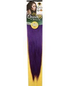 1PK Queen B Synthetic Pre Stretched Braid 50Inch Color-Purple