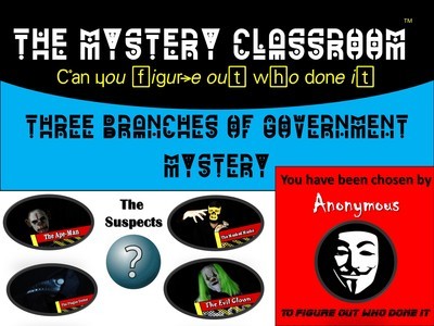 Three Branches of Government Mystery  (1 Teacher License)