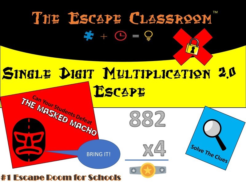 Single Digit Multiplication 2.0 Escape (1 Teacher License)