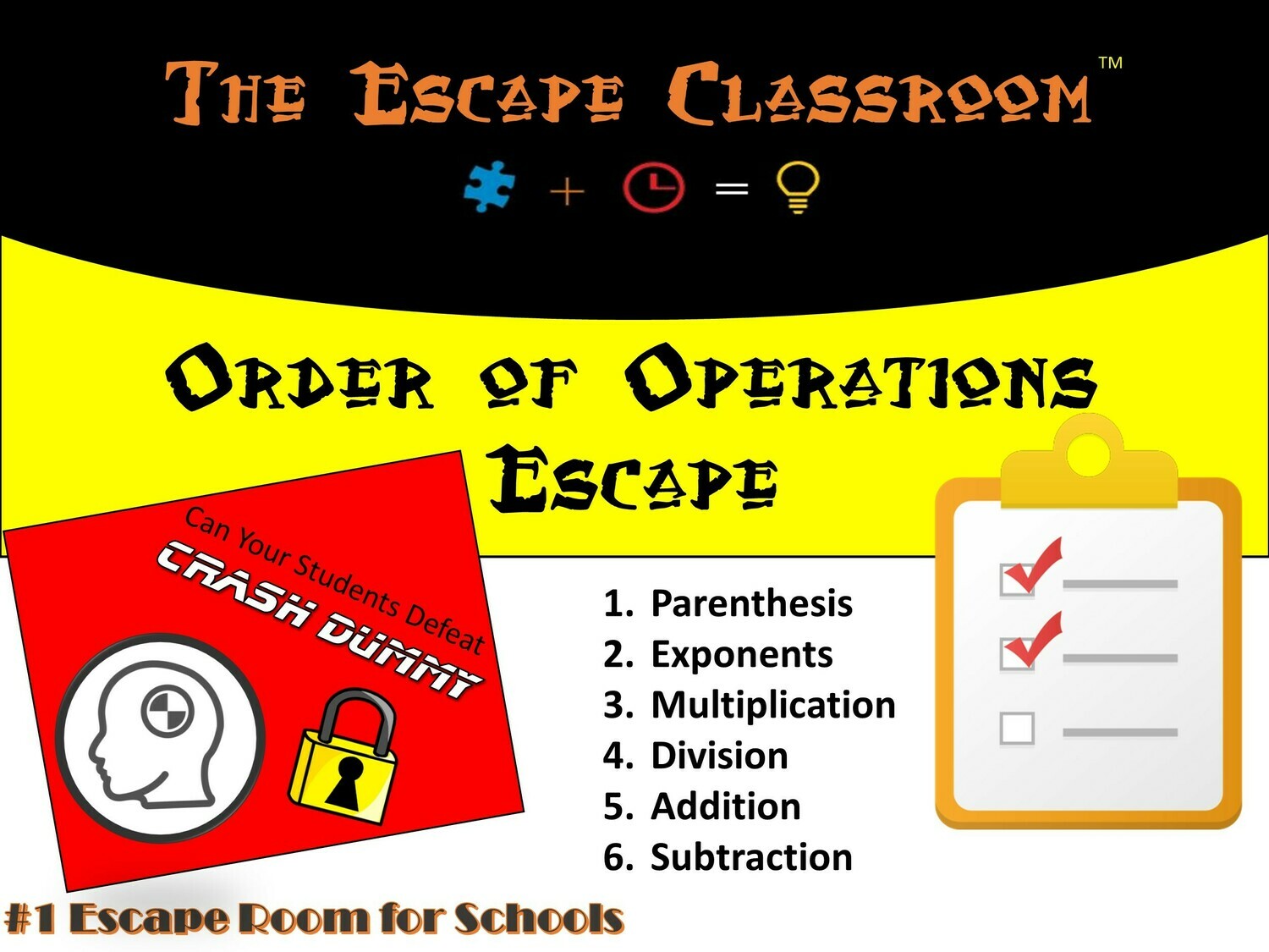 Order of operation Escape  (1 Teacher License)