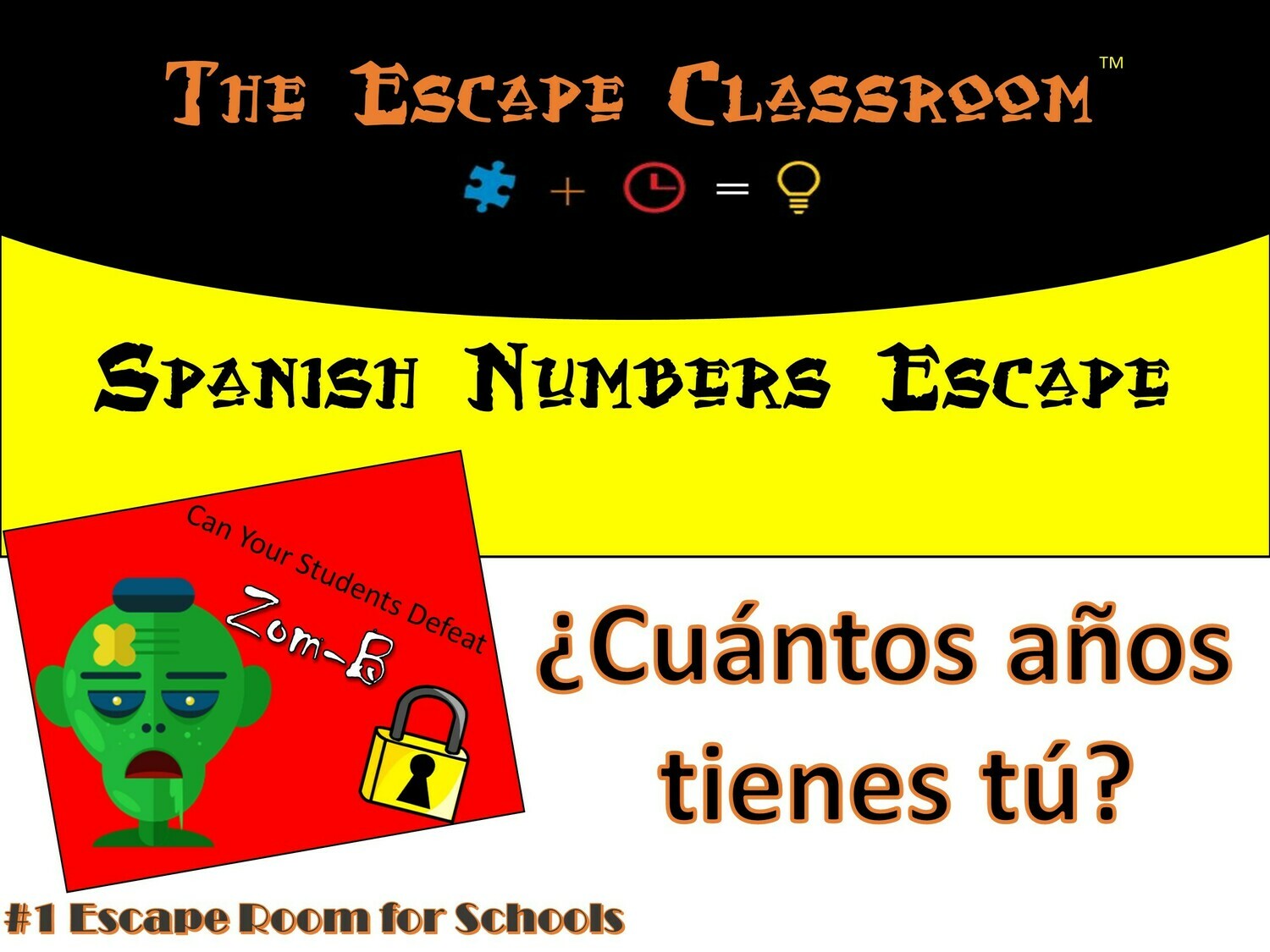 Spanish: Numbers Escape  (1 Teacher License)
