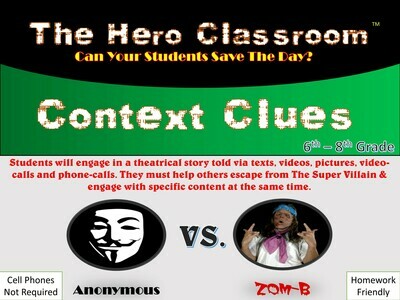Context Clues (Middle School) Hero Classroom (1 Teacher License)