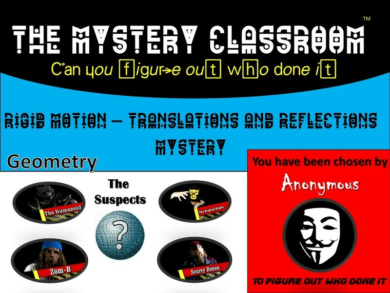 Geometry: Rigid Motion- Translations and Reflections Mystery  (1 Teacher License)