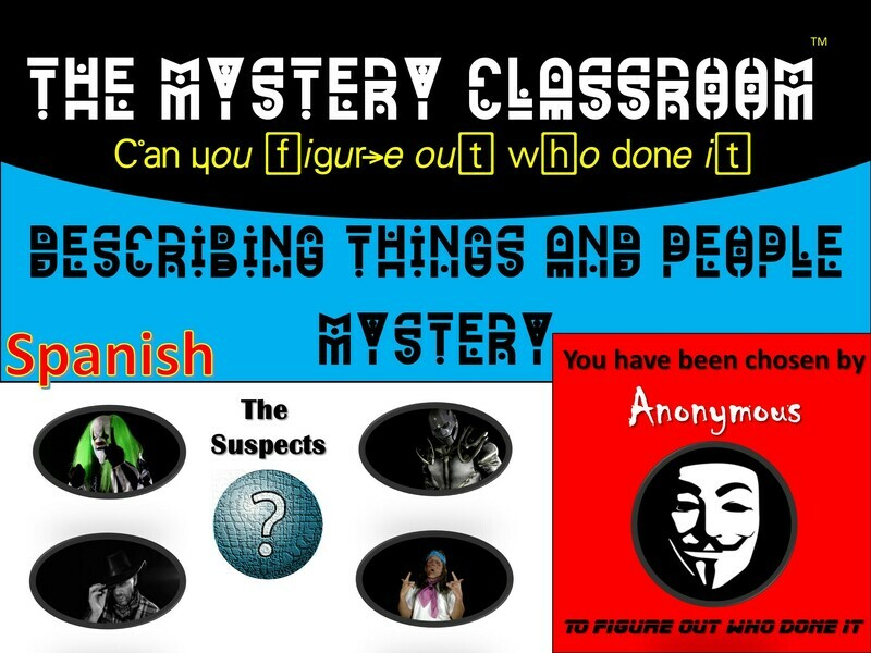 Spanish: Describing Things and People Mystery  (1 Teacher License)