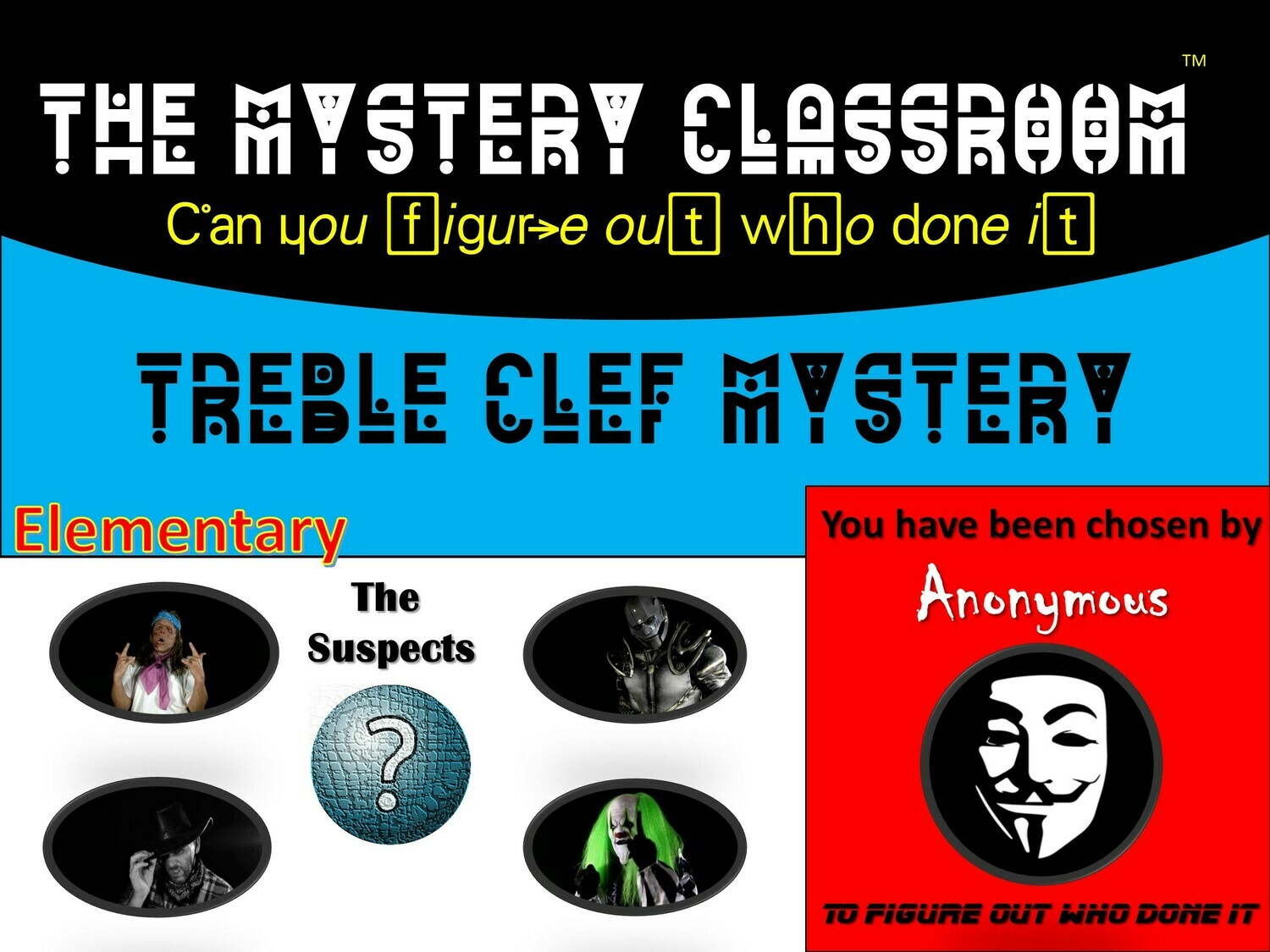 Music: Treble Clef Mystery  (1 Teacher License)