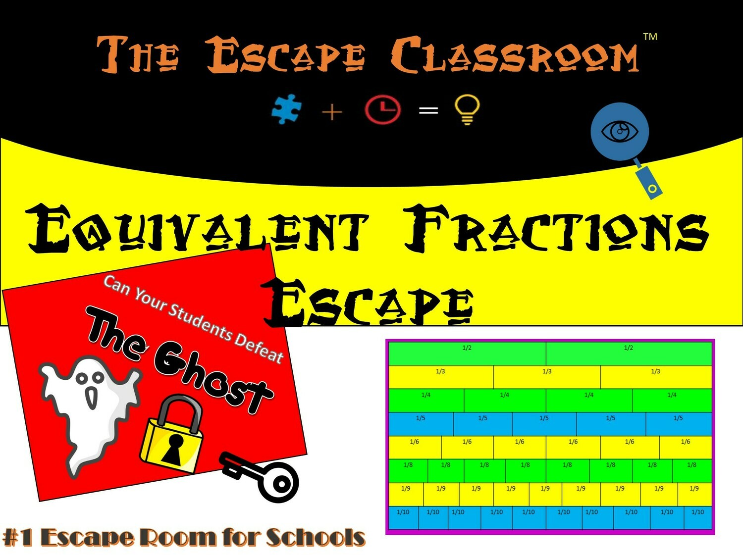 Equivalent Fractions Escape  (1 Teacher License)