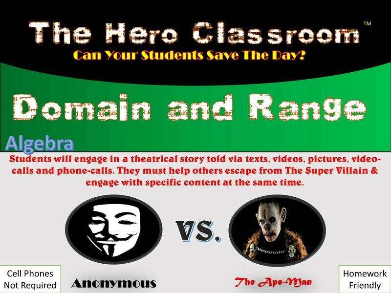 Algebra: Domain and Range Hero Classroom (1 Teacher License)