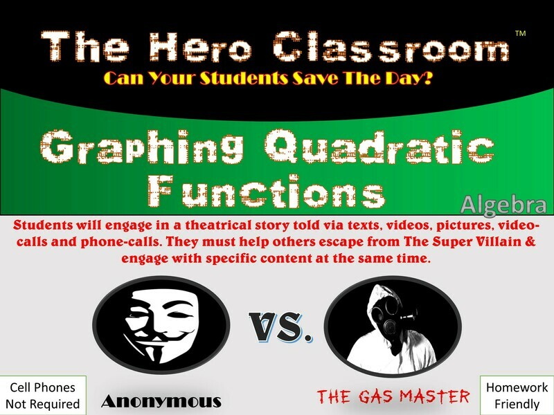 Algebra: Graphing Quadratic Functions Hero Classroom (1 Teacher License)