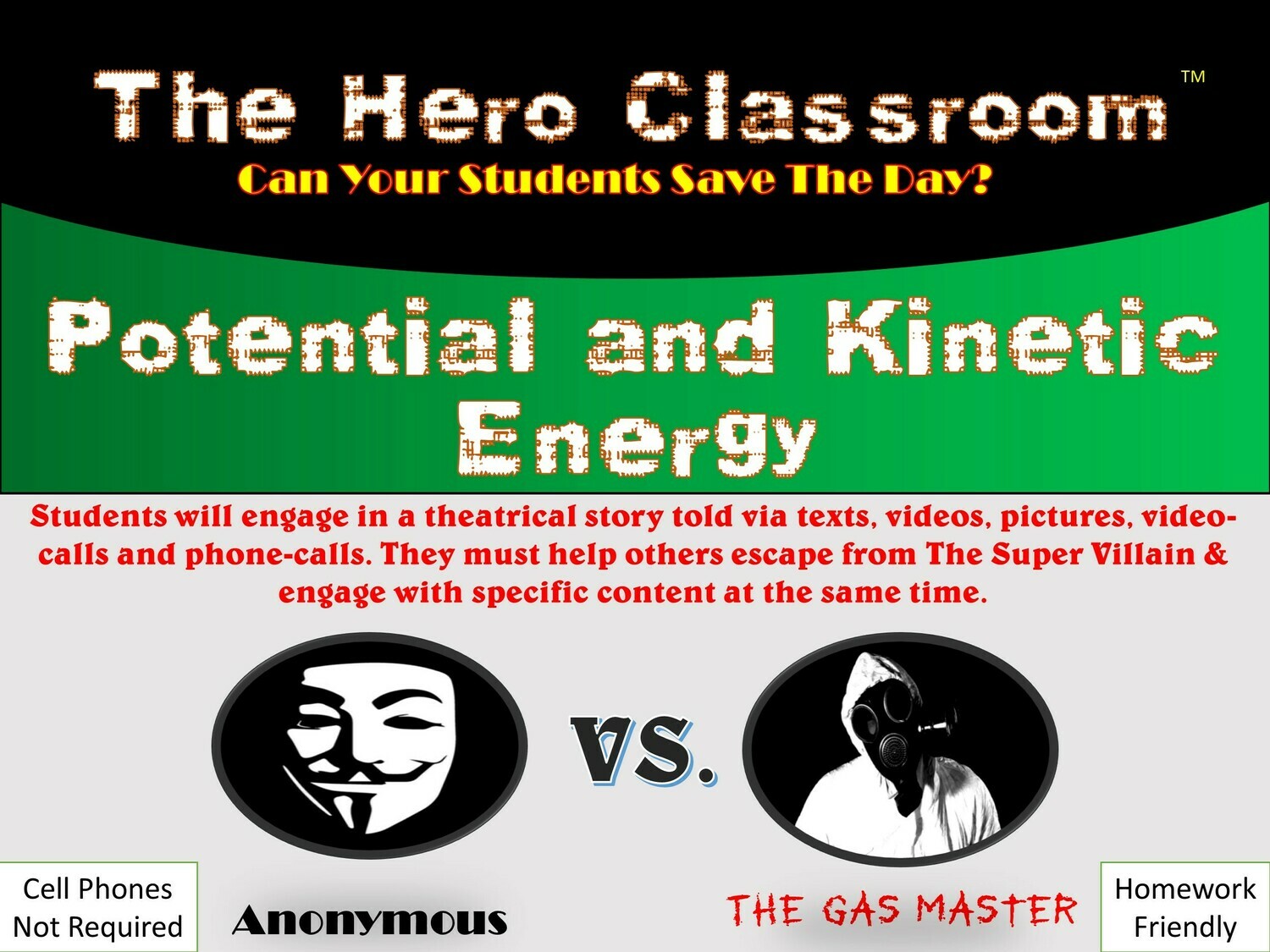 Potential and Kinetic Energy Hero Classroom (1 Teacher License)