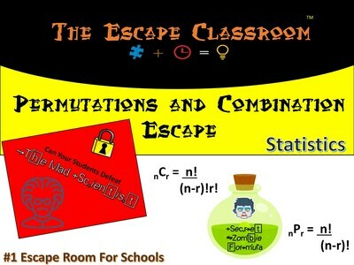 Statistics : Permutations and Combinations Escape  (1 Teacher License)