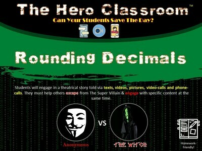 Rounding Decimals Hero Classroom (1 Teacher License)